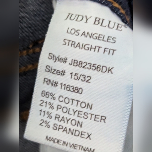 Judy Blue Los Angeles Straight Fit size 15/32, design wear fading, stretch - Picture 10 of 15